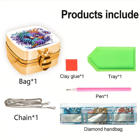 DIY Diamond Painting Small Shoulder Bag Portable Cosmetic Pouch Envelope Clutch
