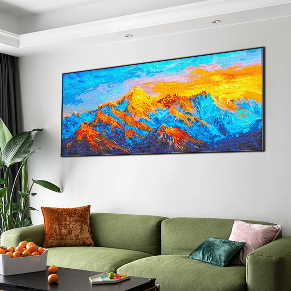 Sunlight On The Golden Mountain - Full Square Drill Diamond Painting 80*40CM