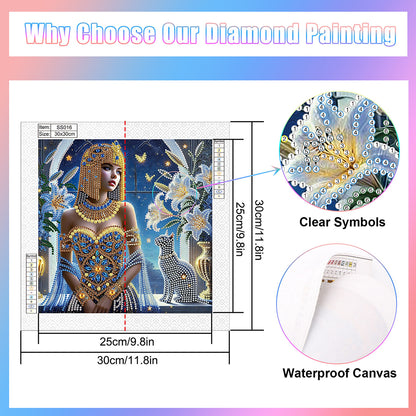 Elegant Egyptian Beauty - Special Shaped Drill Diamond Painting 30*30CM