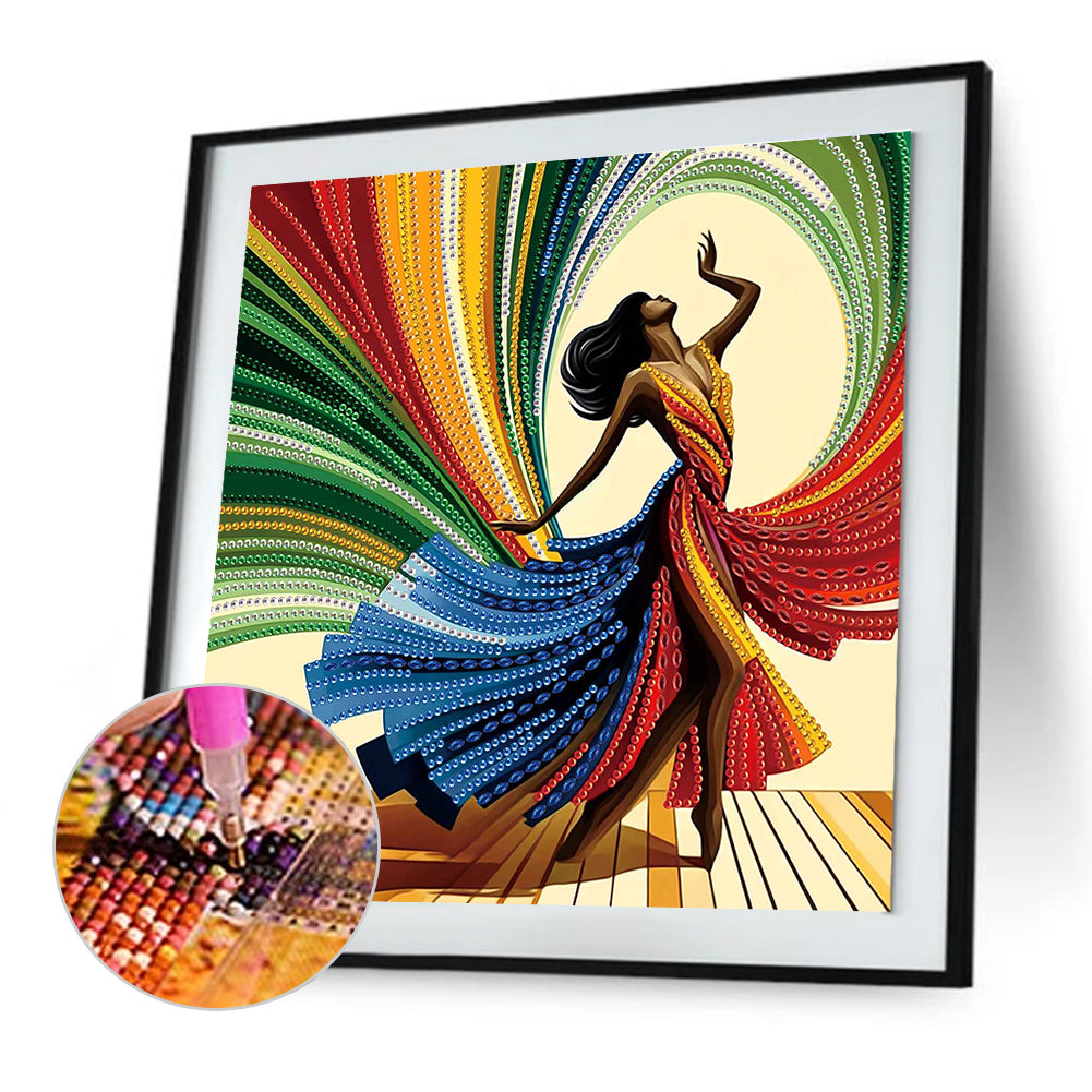 Elegant Dancing Beauty - Special Shaped Drill Diamond Painting 30*30CM