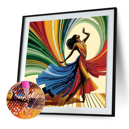 Elegant Dancing Beauty - Special Shaped Drill Diamond Painting 30*30CM