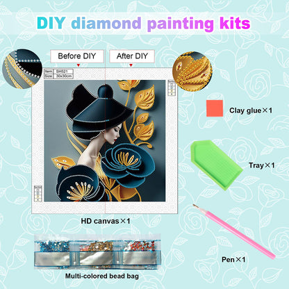 Elegant Beauty - Special Shaped Drill Diamond Painting 30*30CM