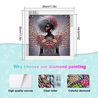 Elegant Black Beauty - Special Shaped Drill Diamond Painting 30*30CM