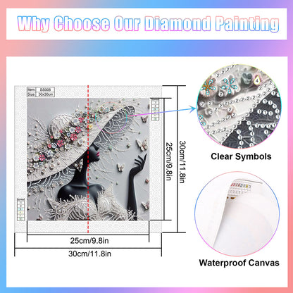 Elegant Black Beauty - Special Shaped Drill Diamond Painting 30*30CM