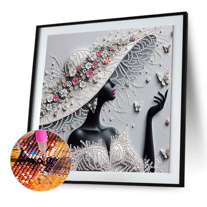 Elegant Black Beauty - Special Shaped Drill Diamond Painting 30*30CM
