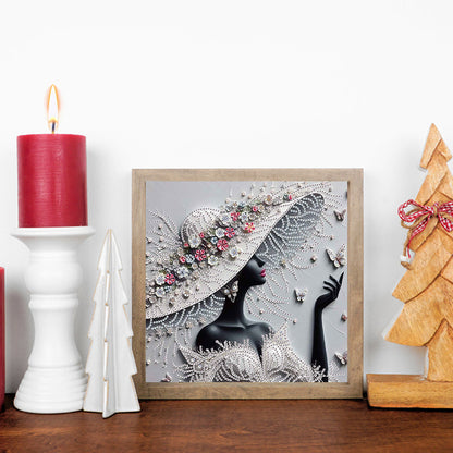 Elegant Black Beauty - Special Shaped Drill Diamond Painting 30*30CM