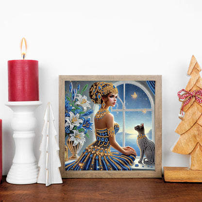 Elegant Egyptian Beauty - Special Shaped Drill Diamond Painting 30*30CM