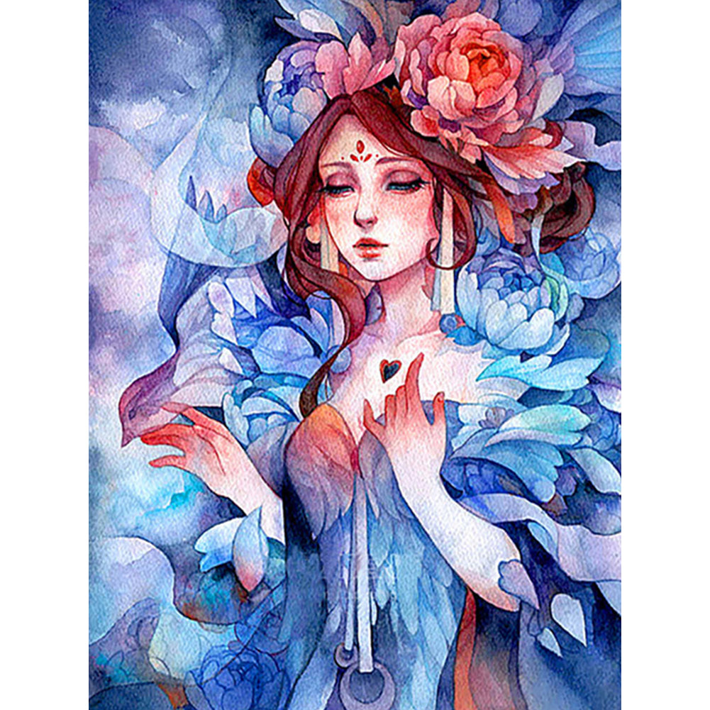 Flower Goddess - Full Round Drill Diamond Painting 30*40CM