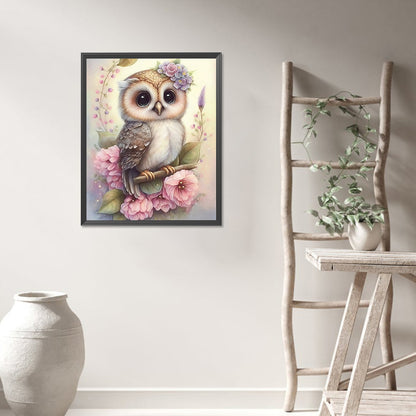Owl On The Branch - Full AB Round Drill Diamond Painting 40*50CM