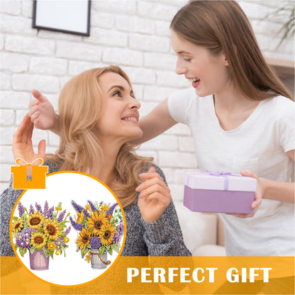 2pcs 2D Flat DIY Diamond Art Pendant Diamond Painting Set Wall Door Decoration