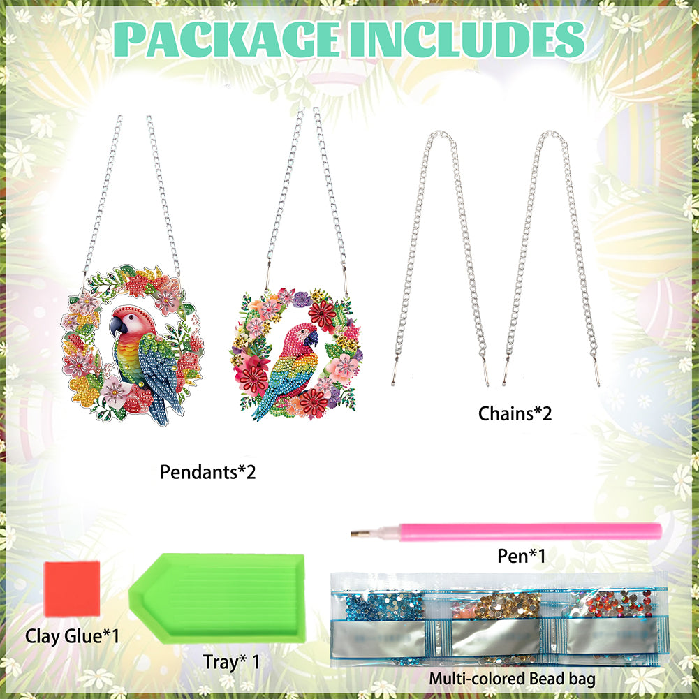 2pcs 2D Flat DIY Diamond Art Pendant Diamond Painting Set Wall Door Decoration