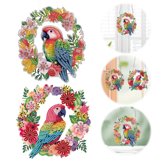 2pcs 2D Flat DIY Diamond Art Pendant Diamond Painting Set Wall Door Decoration