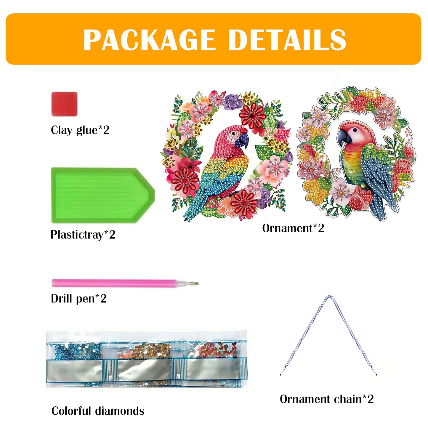 2pcs 2D Flat DIY Diamond Art Pendant Diamond Painting Set Wall Door Decoration