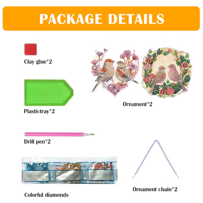 2pcs 2D Flat DIY Diamond Art Pendant Diamond Painting Set Wall Door Decoration