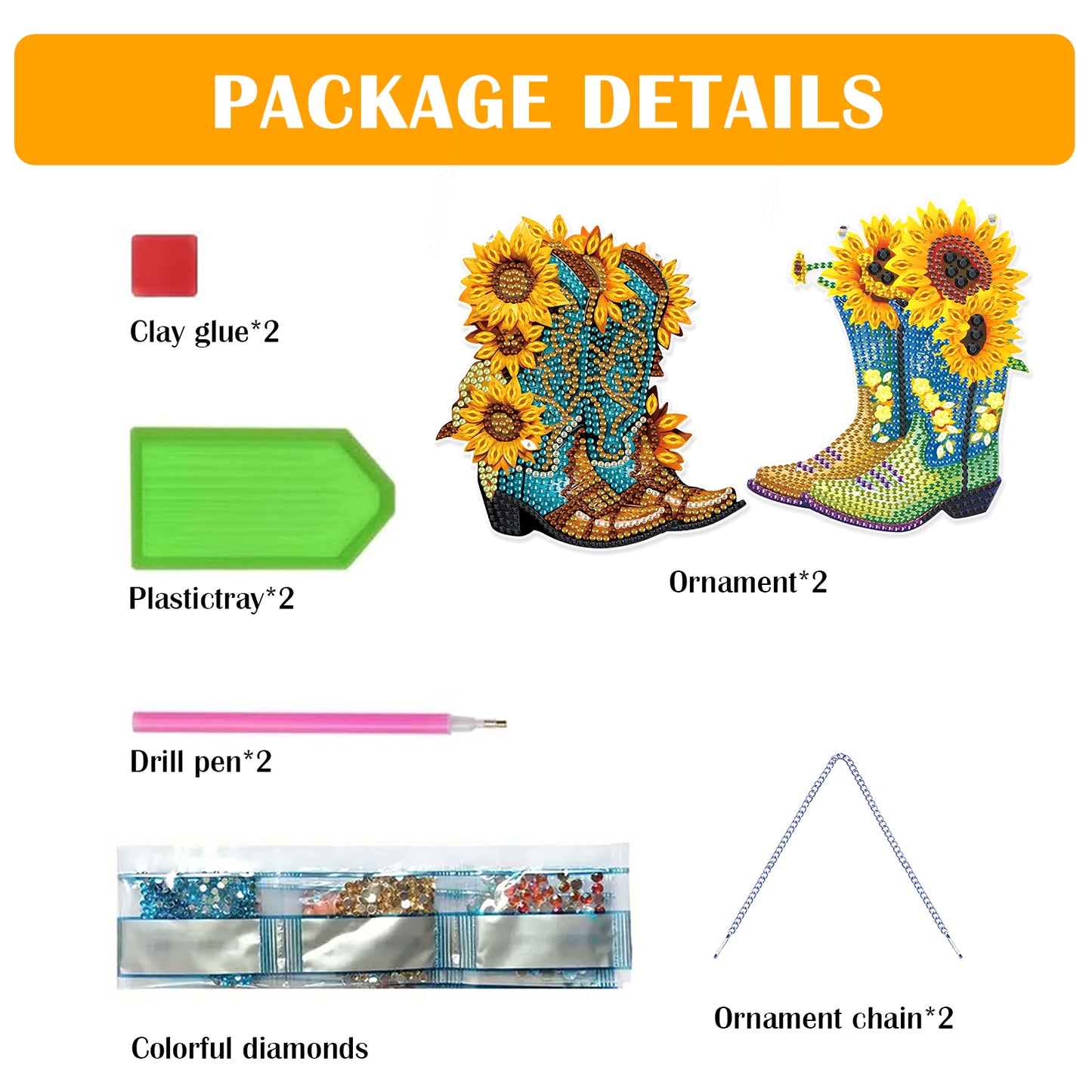 2pcs 2D Flat DIY Diamond Art Pendant Diamond Painting Set Wall Door Decoration