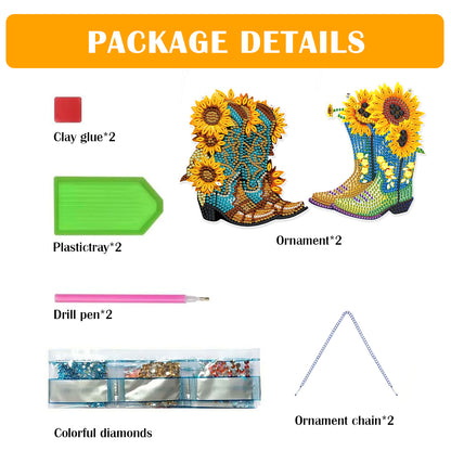 2pcs 2D Flat DIY Diamond Art Pendant Diamond Painting Set Wall Door Decoration