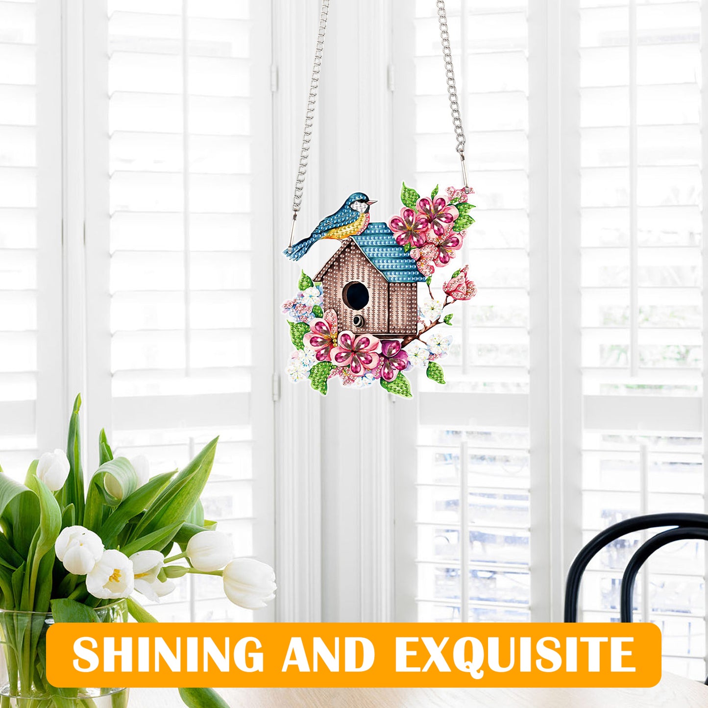 2pcs 2D Flat DIY Diamond Art Pendant Diamond Painting Set Wall Door Decoration