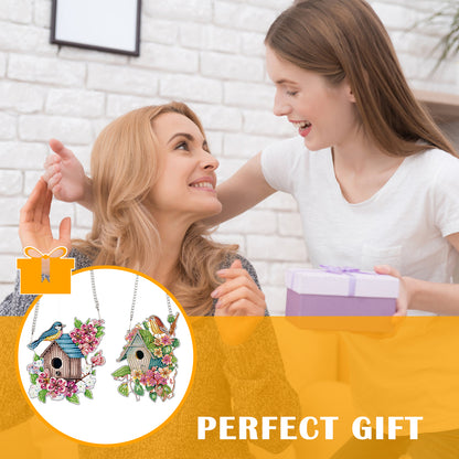 2pcs 2D Flat DIY Diamond Art Pendant Diamond Painting Set Wall Door Decoration