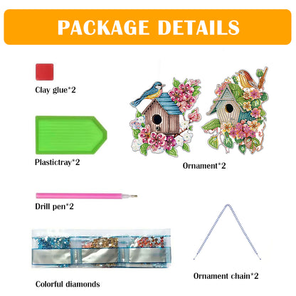 2pcs 2D Flat DIY Diamond Art Pendant Diamond Painting Set Wall Door Decoration