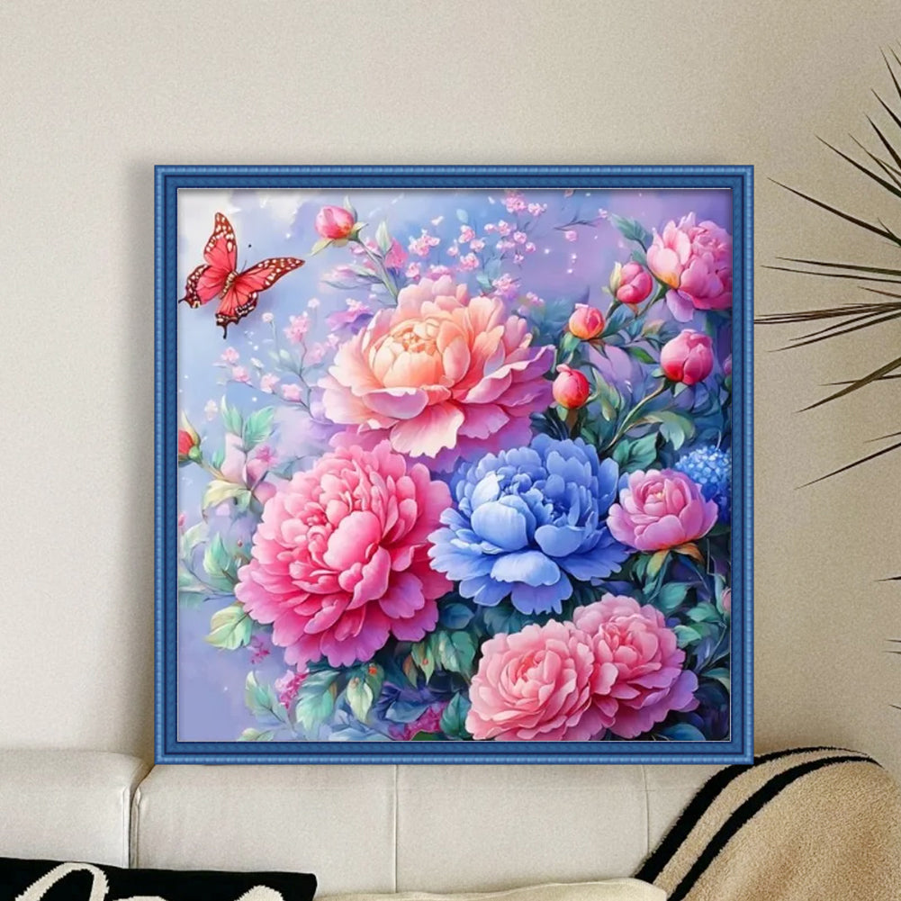 Peony - 11CT Stamped Cross Stitch 50*50CM