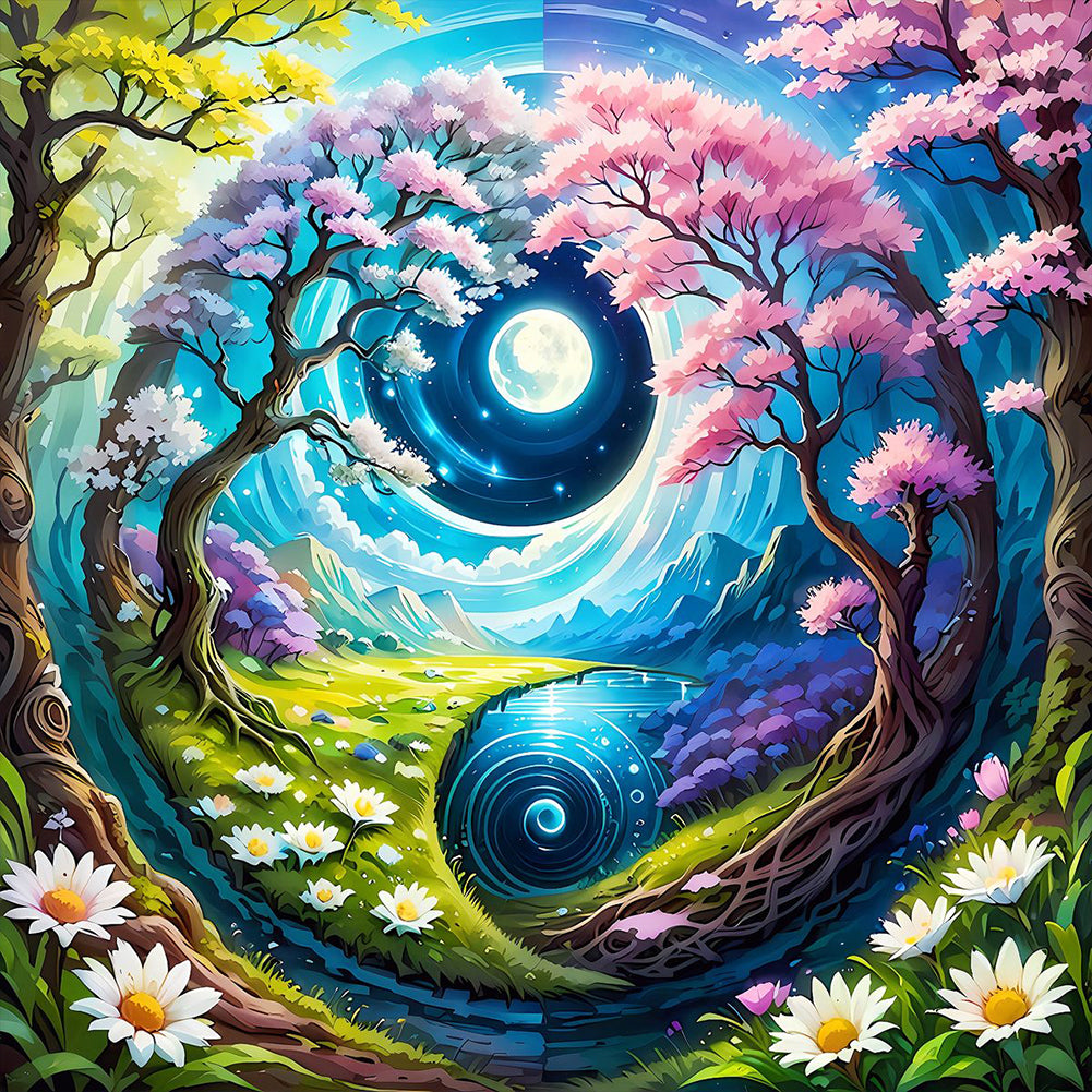 Dream Tai Chi Scenery - Full Round Drill Diamond Painting 50*50CM