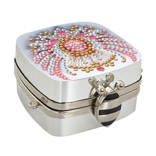 Peacock Diamond Art Storage Case Diamond Painting Mirror Organizer Box for Women