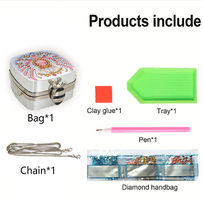 Peacock Diamond Art Storage Case Diamond Painting Mirror Organizer Box for Women