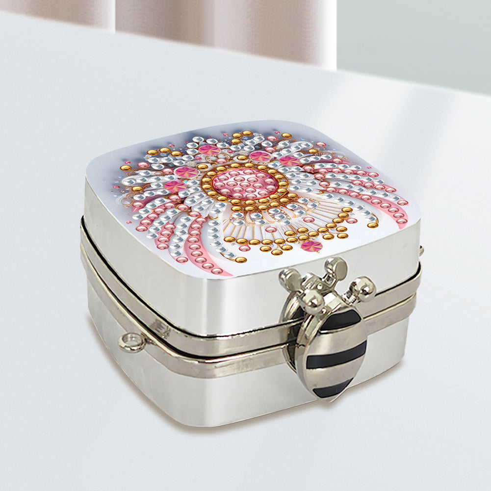 Peacock Diamond Art Storage Case Diamond Painting Mirror Organizer Box for Women