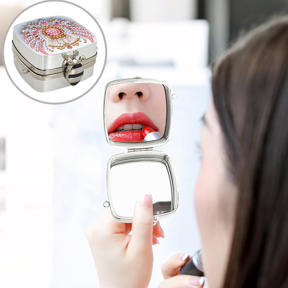 Peacock Diamond Art Storage Case Diamond Painting Mirror Organizer Box for Women