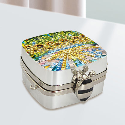 Peacock Diamond Art Storage Case Diamond Painting Mirror Organizer Box for Women