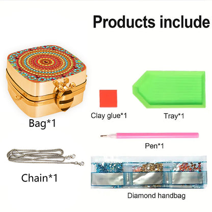 Peacock Diamond Art Storage Case Diamond Painting Mirror Organizer Box for Women