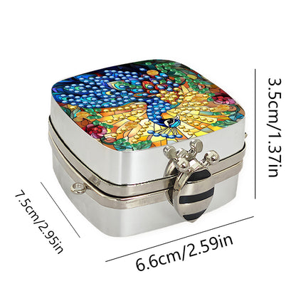 Peacock Diamond Art Storage Case Diamond Painting Mirror Organizer Box for Women