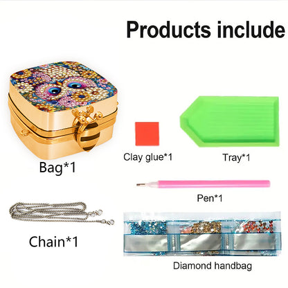 Peacock Diamond Art Storage Case Diamond Painting Mirror Organizer Box for Women