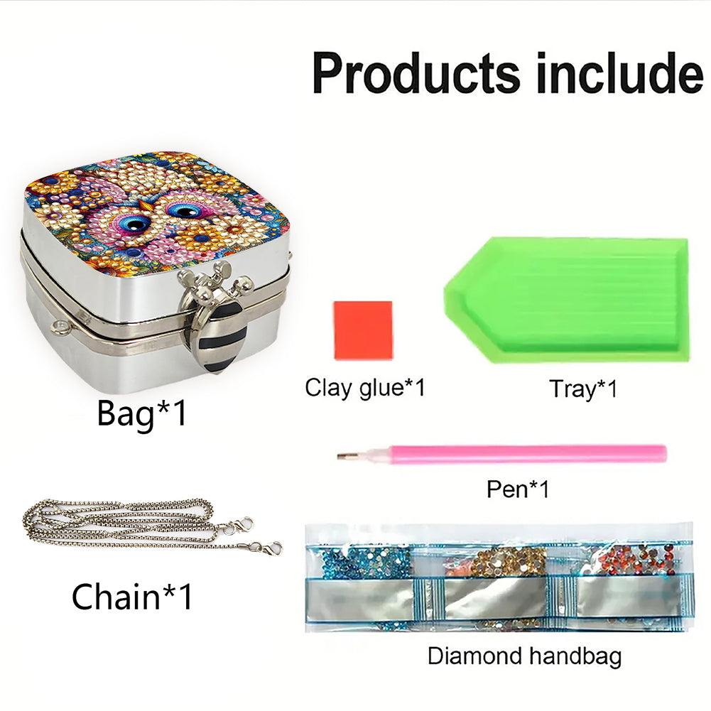 Peacock Diamond Art Storage Case Diamond Painting Mirror Organizer Box for Women