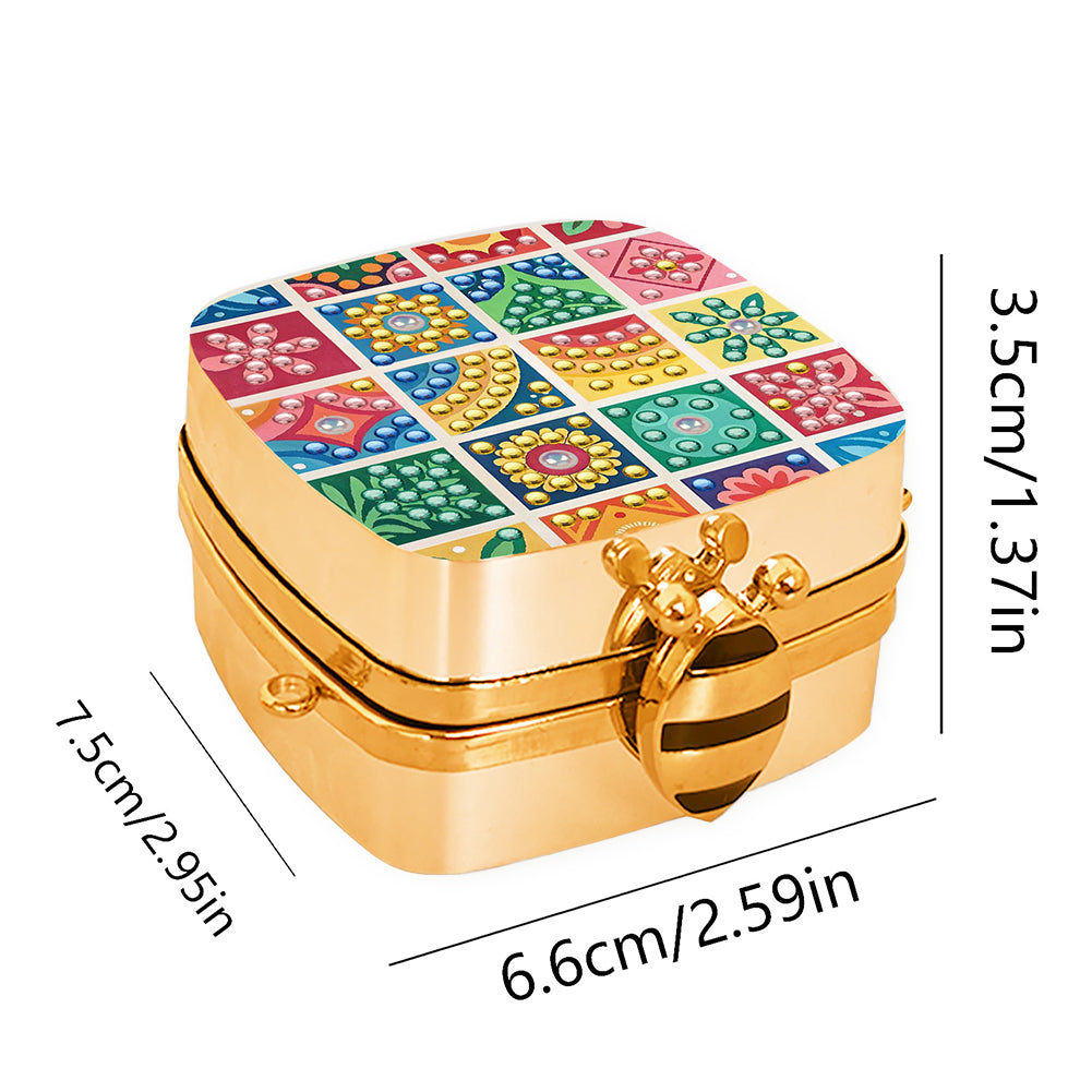 Peacock Diamond Art Storage Case Diamond Painting Mirror Organizer Box for Women