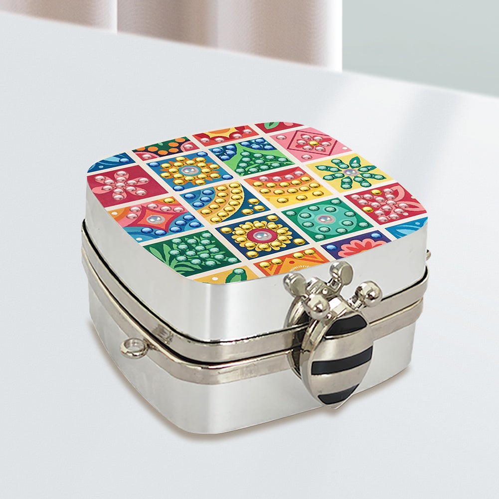 Peacock Diamond Art Storage Case Diamond Painting Mirror Organizer Box for Women