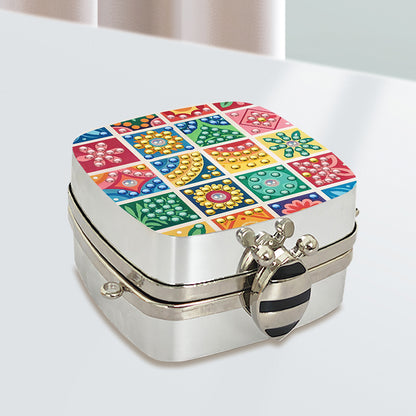 Peacock Diamond Art Storage Case Diamond Painting Mirror Organizer Box for Women