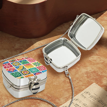 Peacock Diamond Art Storage Case Diamond Painting Mirror Organizer Box for Women