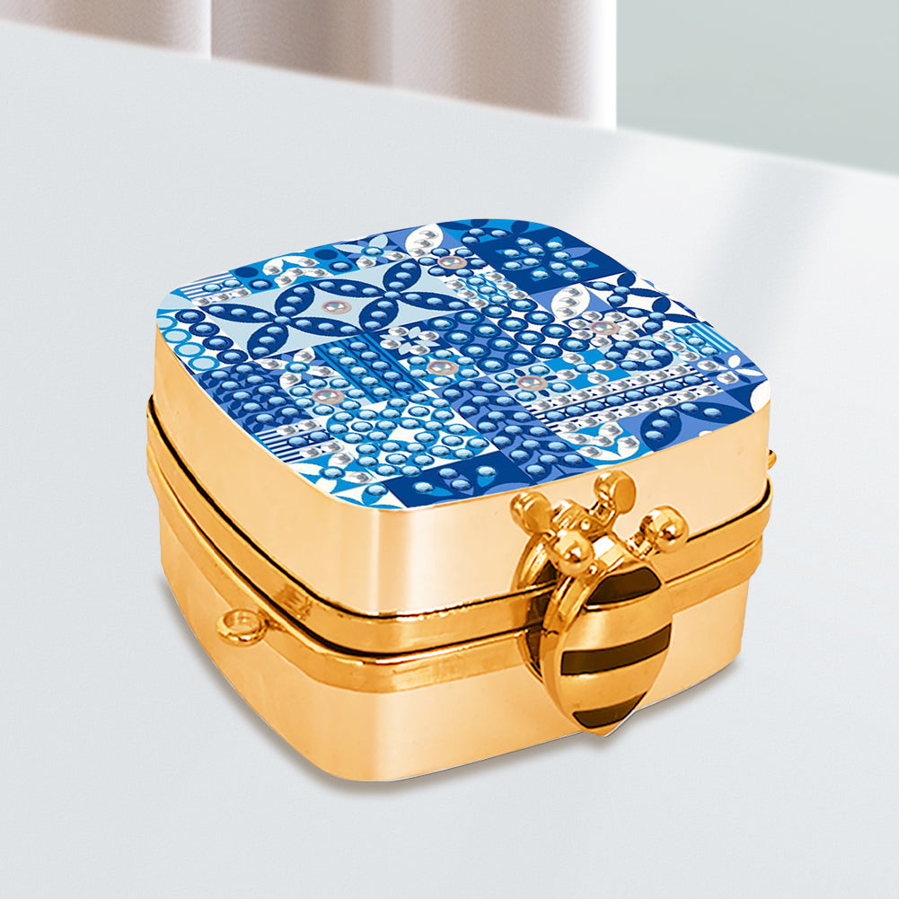 Peacock Diamond Art Storage Case Diamond Painting Mirror Organizer Box for Women