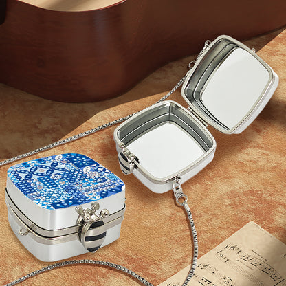 Peacock Diamond Art Storage Case Diamond Painting Mirror Organizer Box for Women