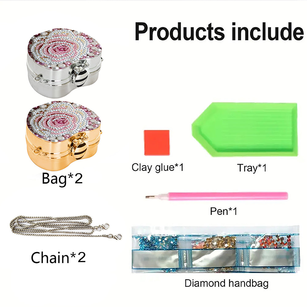 2Pcs Succulent Diamond Art Storage Case Rhinestone Jewelry Box 5D Diy Coin Purse