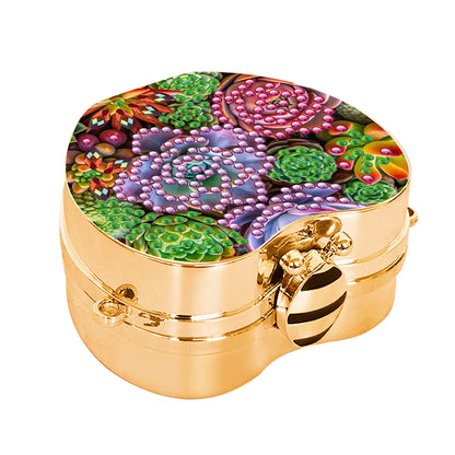 2Pcs Succulent Diamond Art Storage Case Rhinestone Jewelry Box 5D Diy Coin Purse