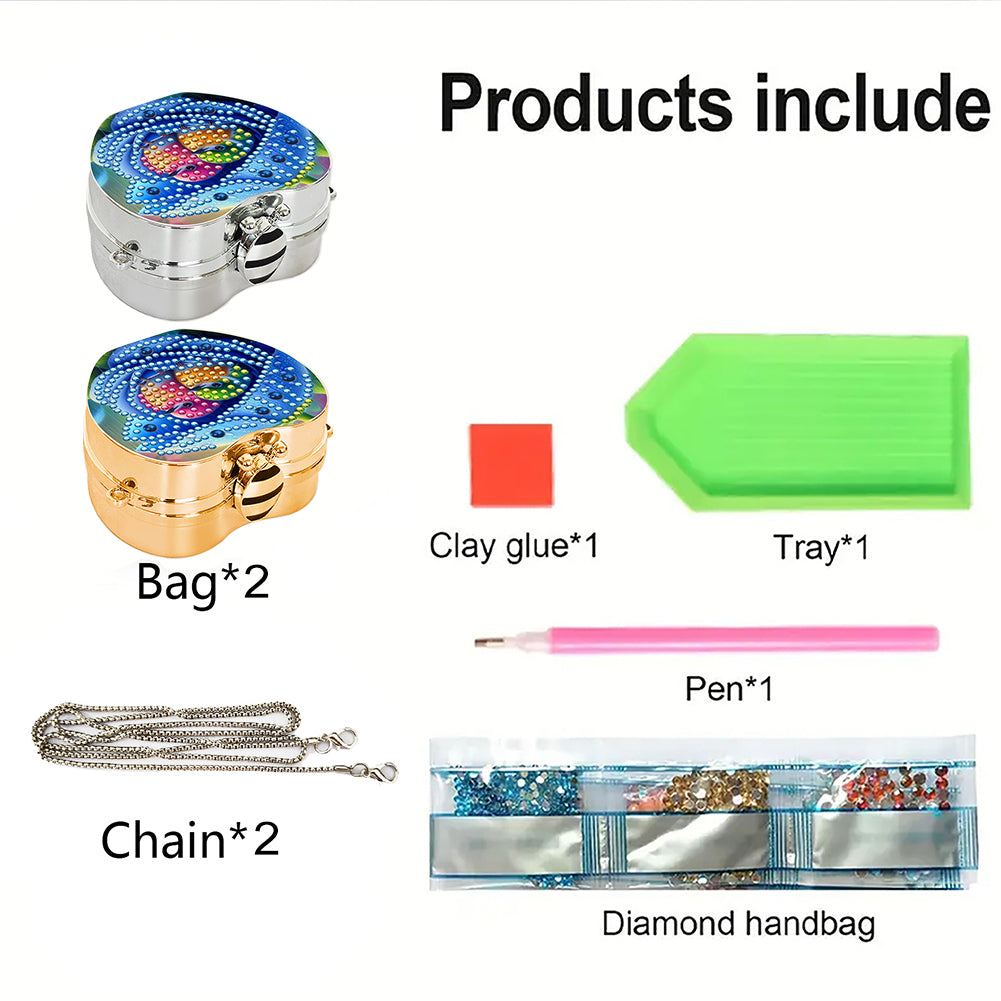 2Pcs Succulent Diamond Art Storage Case Rhinestone Jewelry Box 5D Diy Coin Purse