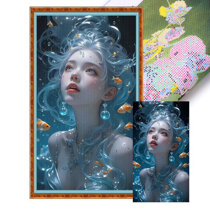 Girl In The Water - 14CT Stamped Cross Stitch 40*70CM