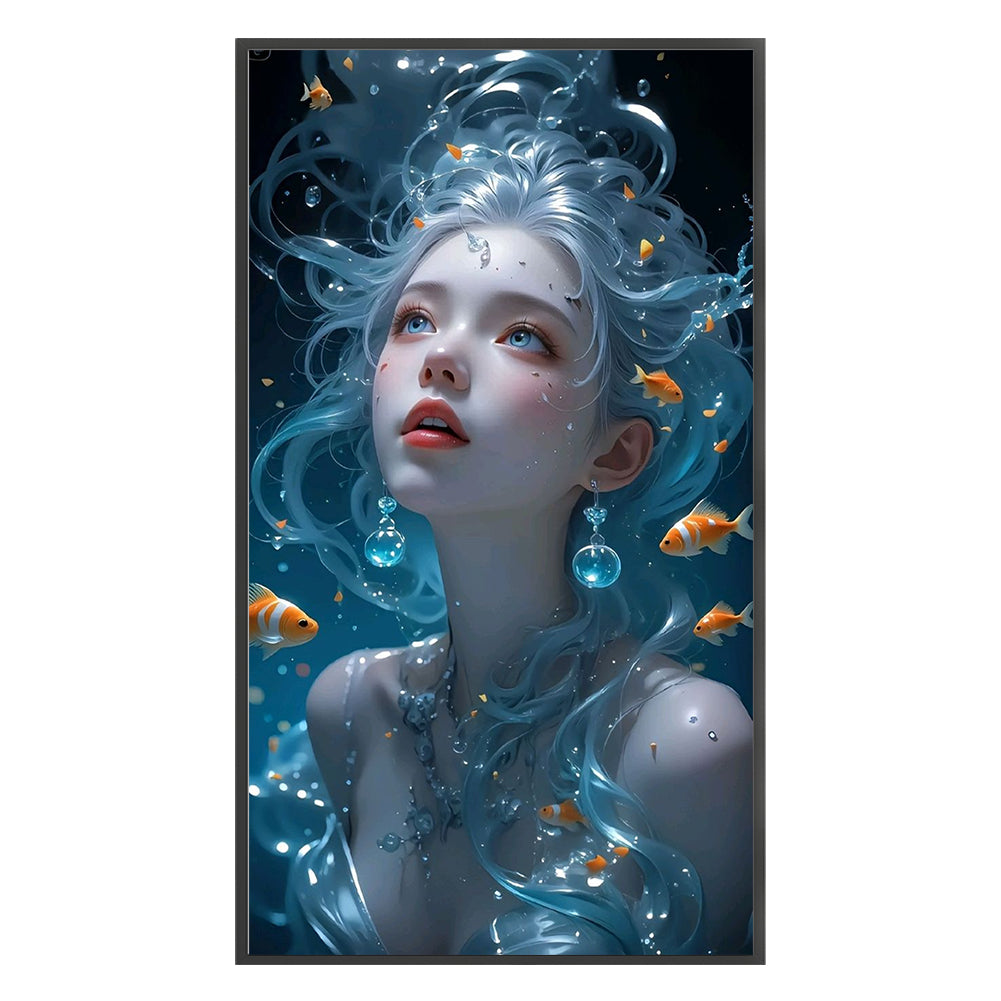 Girl In The Water - 14CT Stamped Cross Stitch 40*70CM