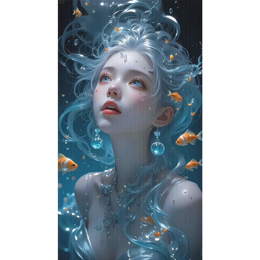 Girl In The Water - 14CT Stamped Cross Stitch 40*70CM