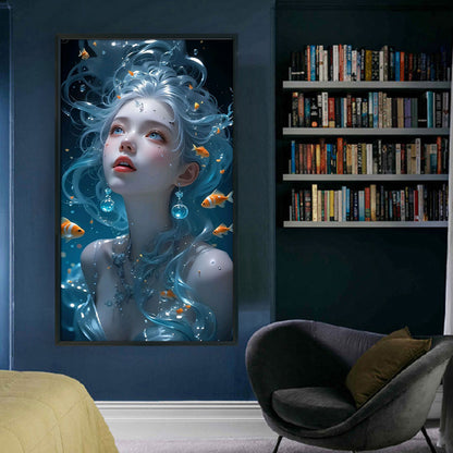 Girl In The Water - 14CT Stamped Cross Stitch 40*70CM