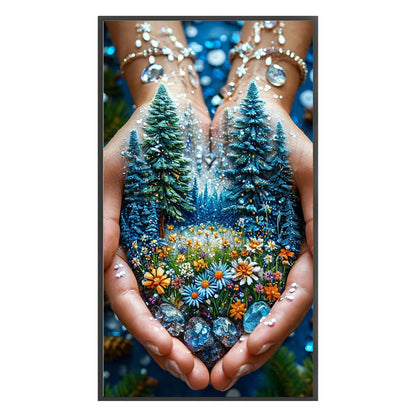 Scenery In The Hand - 14CT Stamped Cross Stitch 40*70CM