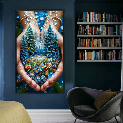 Scenery In The Hand - 14CT Stamped Cross Stitch 40*70CM