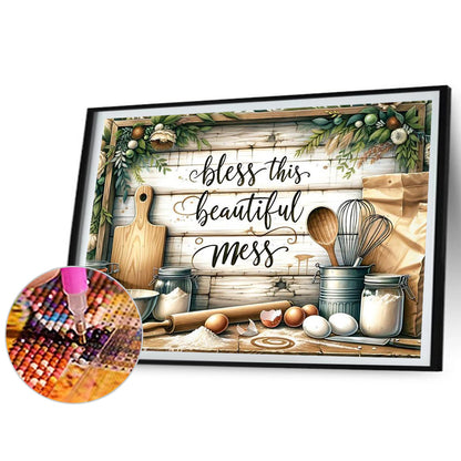 Retro Kitchen - Full Round Drill Diamond Painting 50*40CM